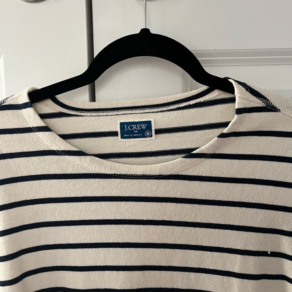 J Crew Stripped Navy Blue and White Long Sleeve - Picture 4 of 7